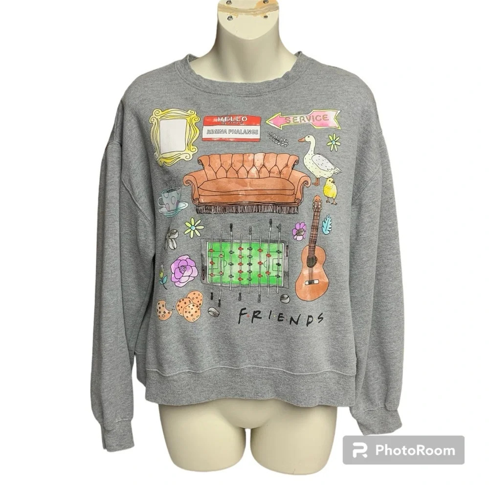 Friends gray crew neck shirt size medium long sleeve